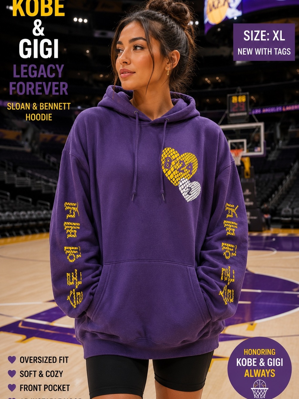 Kobe & Gigi Legacy Forever Purple Hoodie XL